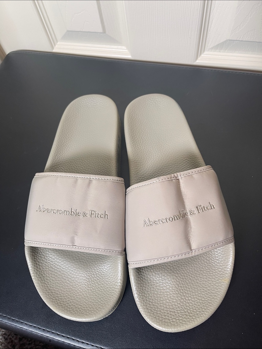 Abercrombie & Fitch Sage Green Slide Sandals